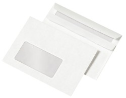 Briefumschlag DIN C6, weiß, nassklebend, ohne Fenster, 80 g/m²