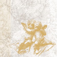 Serviette Weihnachten "Classic Angels" gold 33 x 33 cm 20er Packung